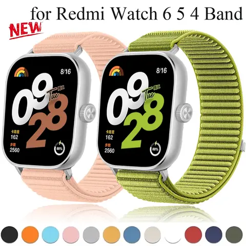 Nylon Braided Loop Strap for Redmi Watch 6 5 4 Breathable Fashion Durable Bracelet for Xiaomi Mi Band 9/8 Pro Accessories Correa