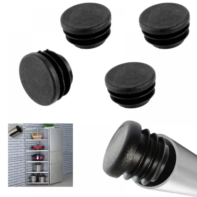 10-16pcs Black Plastic Blanking End Cap Plug Insert Stopper for Chair Leg Tube Pipe, Fits Round/Square/Rectangular Tubes