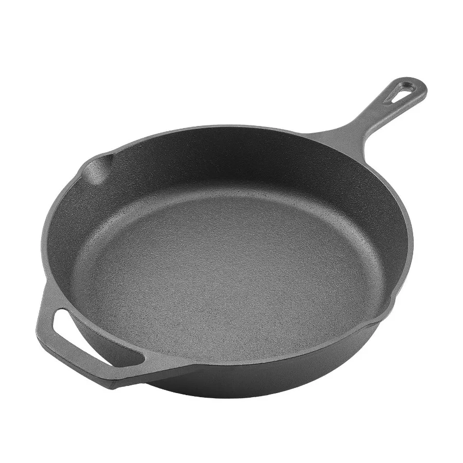 

4 Piece Cast Iron let Frying Pan Set 6 8 10 12 in with Silicone Handle Black