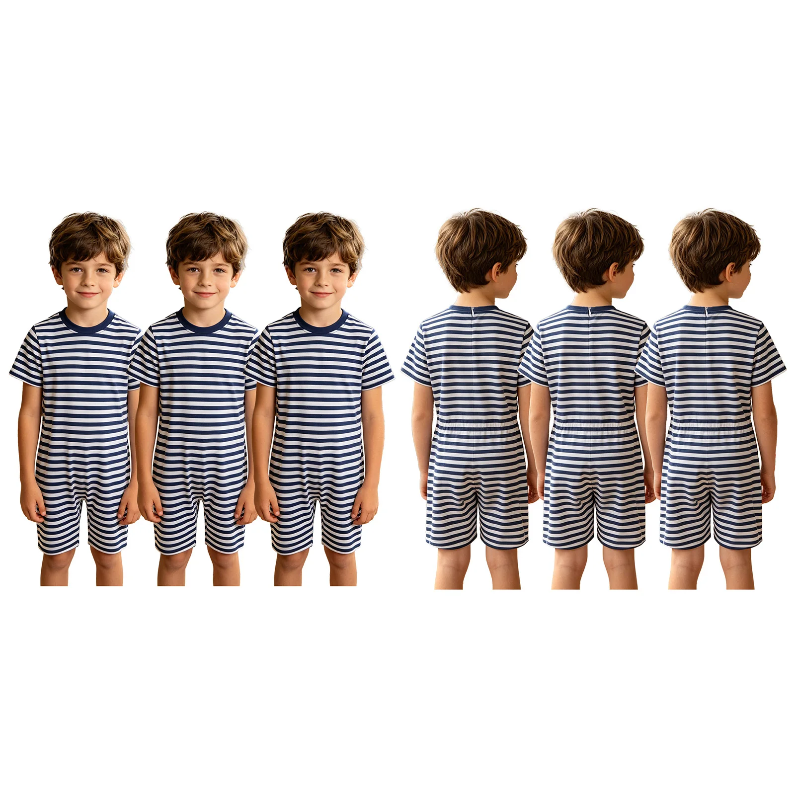 Children Anti-strip Adaptive Bodysuit Special Needs Clothing Short Sleeve Back Zipper Jumpsuit for Autism Sensory Kids 3Pcs