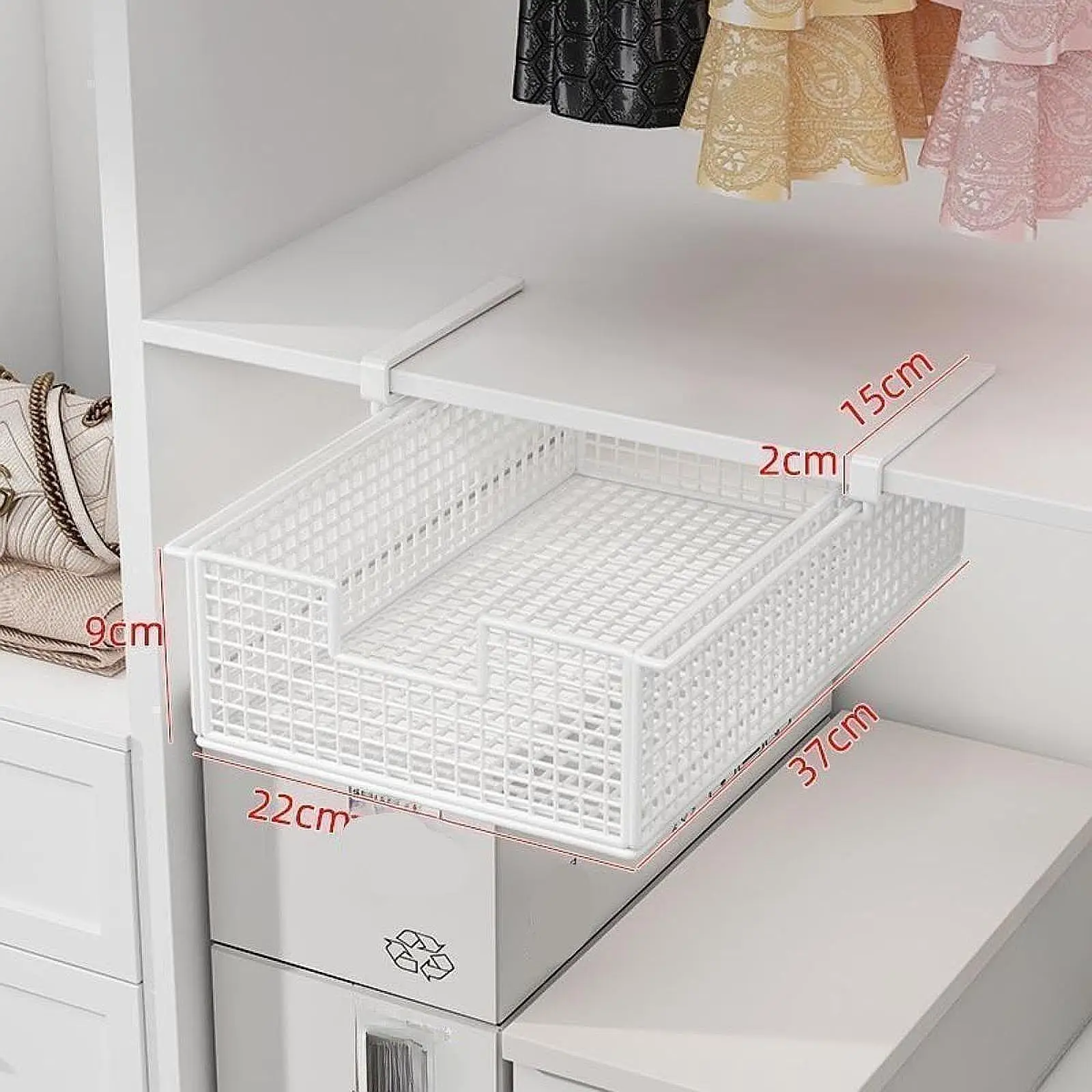 

Hanging Pullout Drawer Basket,under Shelf Wire Basket,Hanging Storage Basket