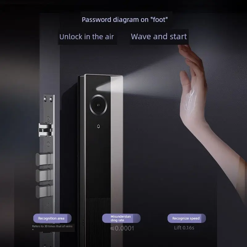 Serrure de porte intelligente X80, reconnaissance faciale de veine de palmier, double caméra, serrure automatique