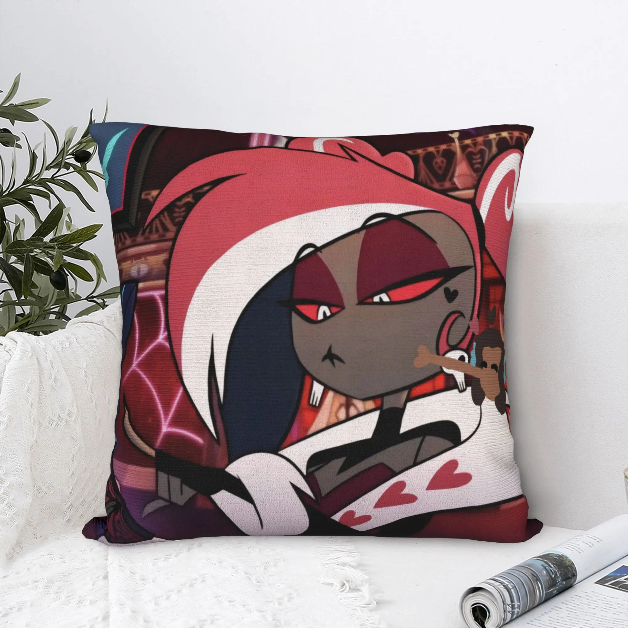 Pillow Case Velvette Hazbining Anime Custom  Pillow Cover For Chair Sofa Home Decor Vintage Pillowcases
