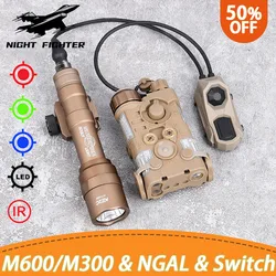 WADSN Tactical NGAL Red Green Blue Indicator Surefir M300A M600U Hunting Scout Light With AXON Dual Control Switch Fit 20MM Rail