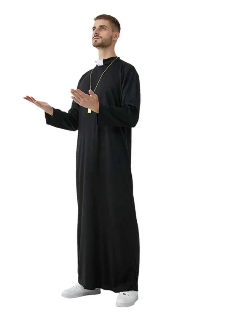 loween Cosplay Resurrection Priest Costume Biop Priest Missionary Monk Masquerade Par Performance Dr up