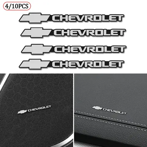 Chevrolet 3D Aluminum Car Audio Stickers Fit For Silverado Impala Malibu Equinox Cruze Camaro Tahoe/Suburban Blazer Spark Aveo