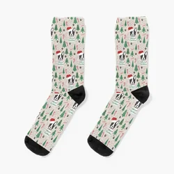 Christmas Dog Boston Terrier Xmas Puppy Gift Socks Run Soccer fashionable Socks For Men Women's