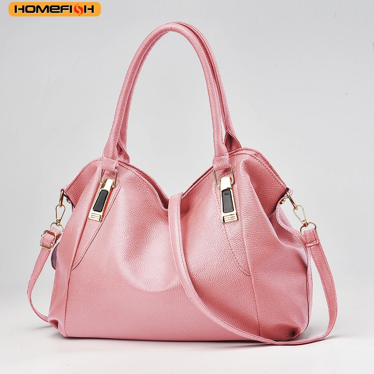 HOMEFISH Solid Soft Large Capacity Handbag for Women, Trendy Casual Shoulder Crossbody Bag image 3