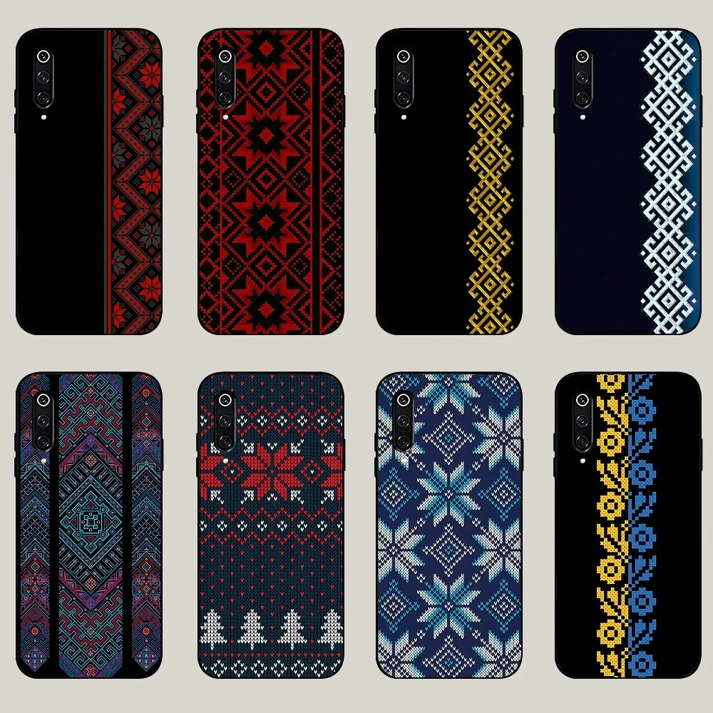 G-Ukraine Ornament Pattern Phone Case For Xiaomi 11 Redmi Note 11 5G 8T 9A 9 10T Note8Pro Note9 12SUltra Black Case