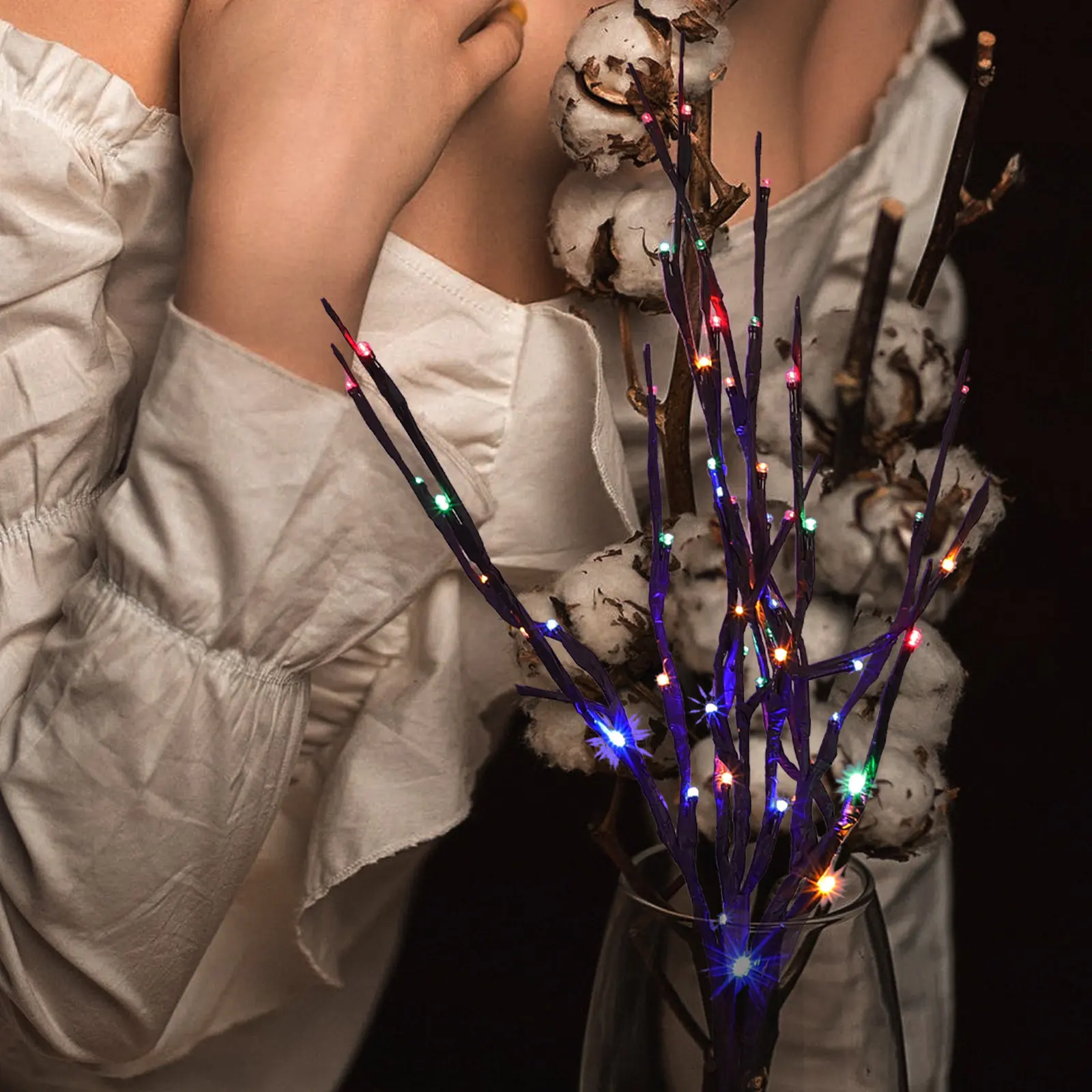 3-個のシミュレーション木の枝-led-曲げ可能なナイトライト装飾屋内ランプ電池式暖かい光寝室子供部屋用