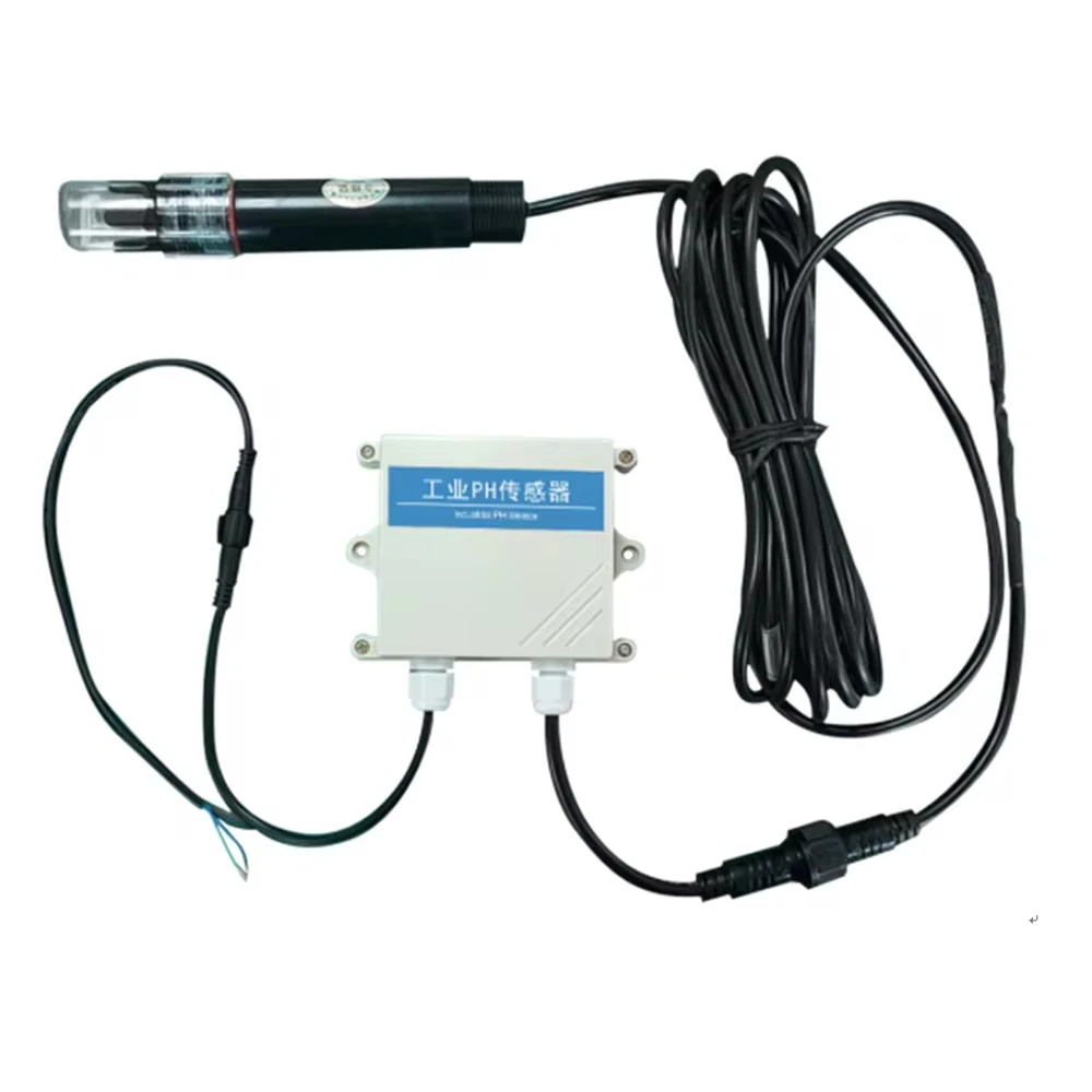 Industrial 5M Line Length PH Meter Water Quality Tester Sensor Compensation PH Temperature Transmitter RS485 4-20MA 0-2V Output