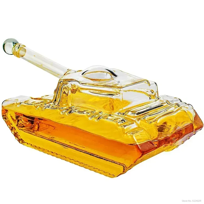 Tank Whiskey Decanter for Men, Army Gifts for Men, Glass Tank Gift, Bourbon and Scotch Decanter, Military Veteran Gifts