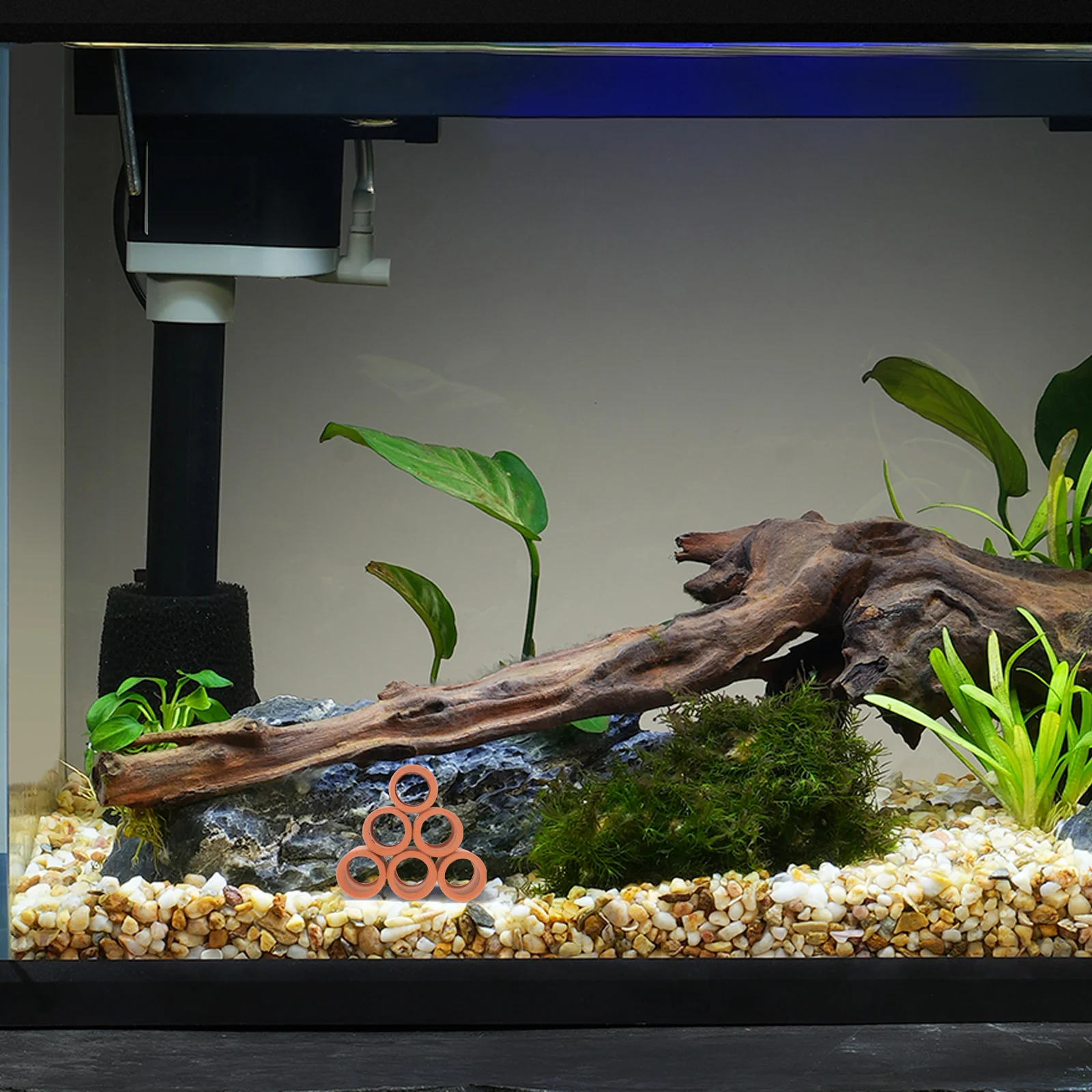 1 conjunto de abrigo de cerâmica para aquário, caverna de criação de camarão, decorações de esconderijo, ornamento betta, acessórios de peixe