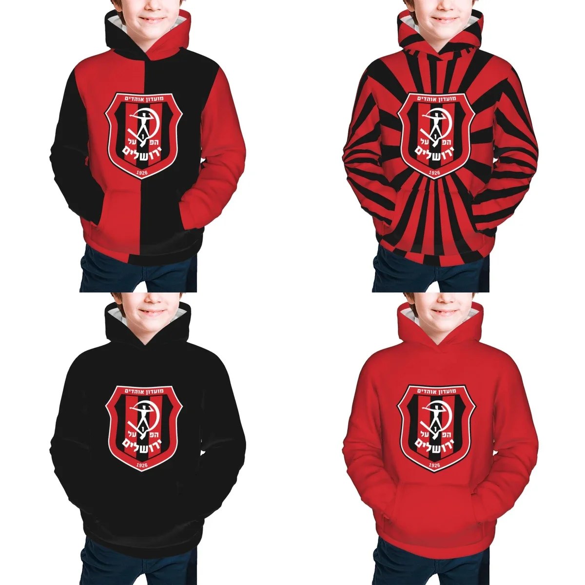 

Hapoel Jerusalem FC Children's Pullover Hoodie Youth Sweatshirt Kids Casual Hooded Hoodies Youth Sportswear Tracksuit