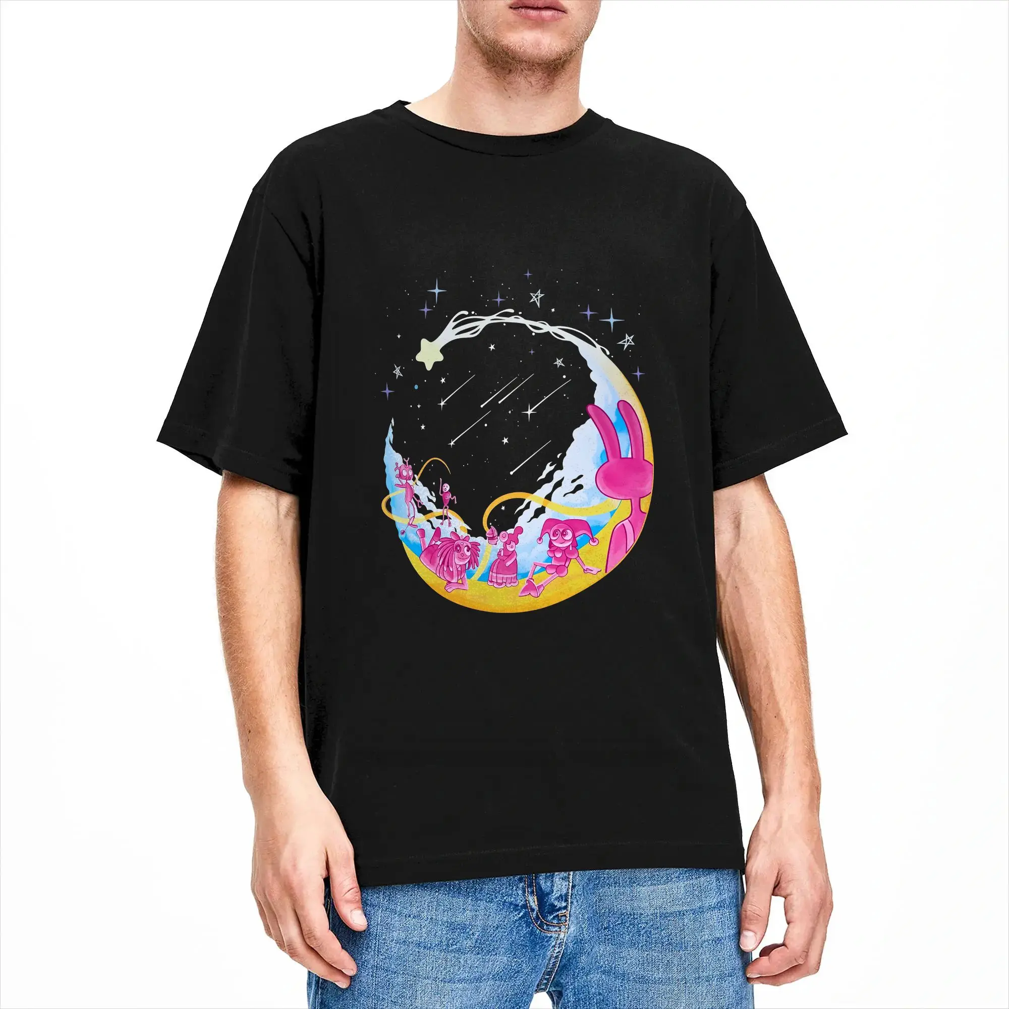 The Amazing Digital Circus Stargazing T Shirt Beach  100% Cotton T-Shirts For Men Casual Tshirt Short Sleeves Awesome Clothes