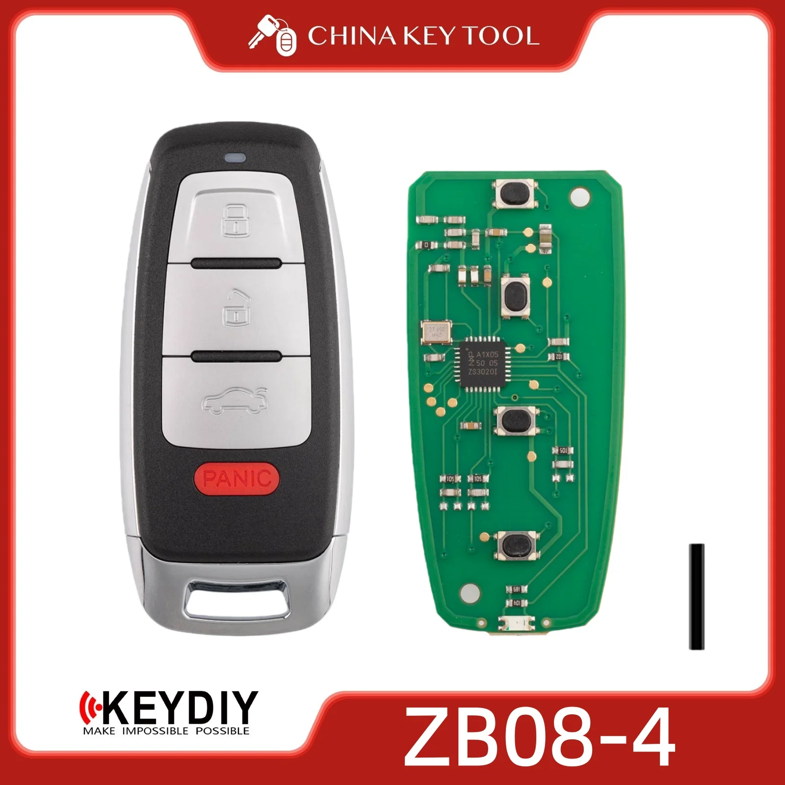 

Универсальный смарт-ключ KEYDIY KD ZB08-4 с 3+1 кнопками для систем бесключевого доступа и запуска двигателей Audi