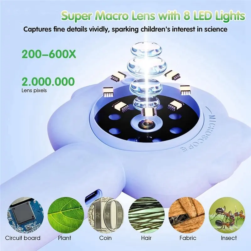 Best-For Kids Microscope Educational Science Kit For 3+ Years Old Girls, Includes Sample Slide