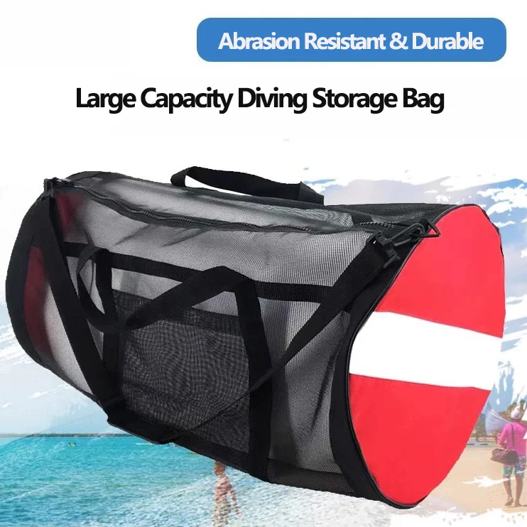 

Large Capacity Diving Gear Net Bag Scuba Diving Technical Diving Gear Bag Wetsuit Flipper Storage Mesh Bag Shoulder Handbag