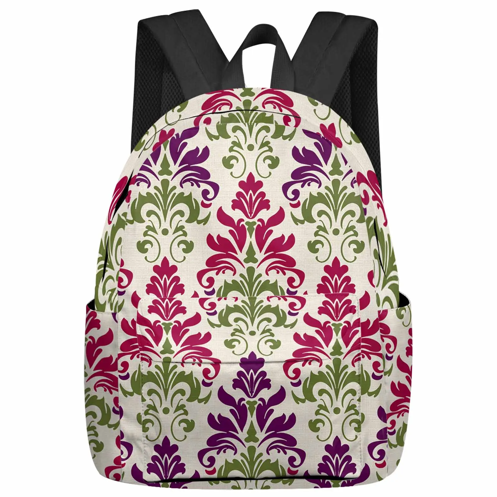 Abstract Flower Decoration Backpack Teenagers Student School Bags Laptop Custom Backpack for Men Women Travel Bag