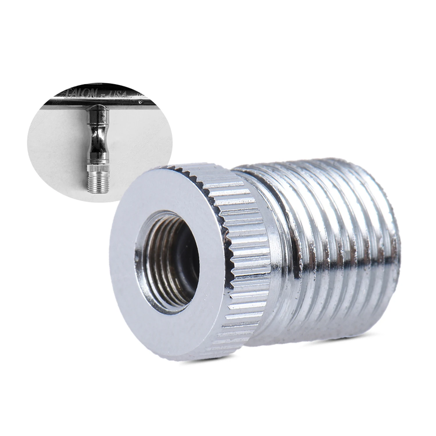 Stainless Steel Airbrush Fitting Conversion Adapter G1/8(M) M5*0.4(F) Silver 1pc