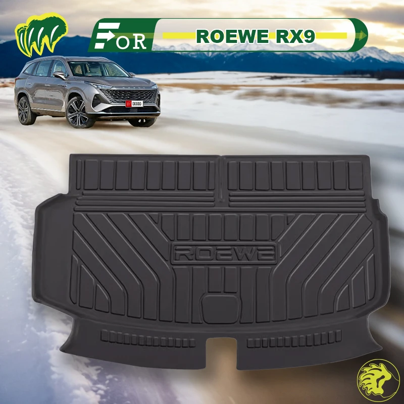 For ROEWE RX9 2023-2024 TPE Custom Fit Car Trunk Mat All Season Black Cargo Mat 3D Shaped Laser Measured Trunk Liners