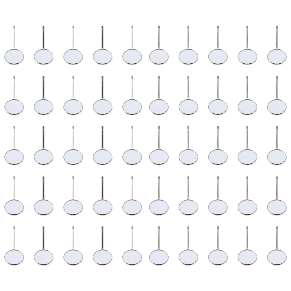 Espejo Dental de acero inoxidable, instrumentos de odontología, blanqueamiento Dental, limpieza bucal, 50 piezas, venta al por mayor