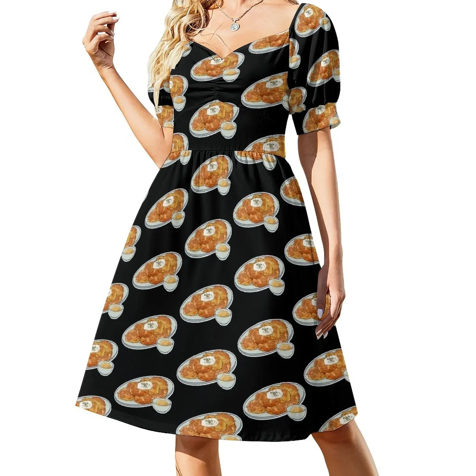 Latkes - Jewish Food for Hanukkah Short-Sleeved Dress summer women's dress 2025 Women's evening dress Summer skirt Woman fashion