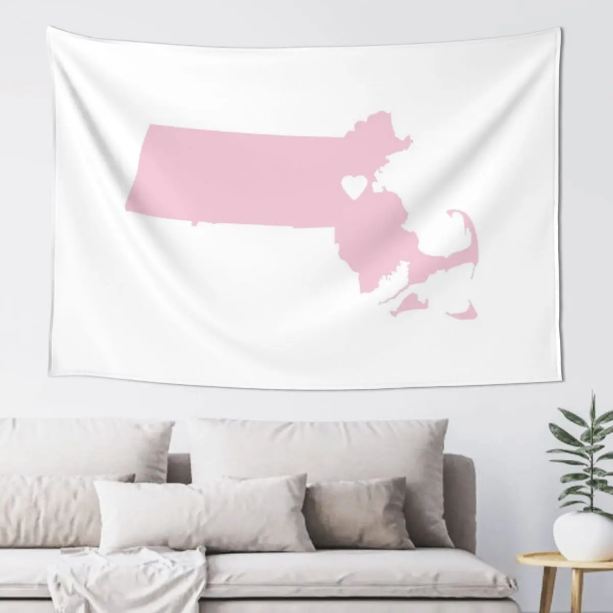 

Massachusetts Love in Pink Tapestry Home Decoration Aesthetic Room Decorations Tapestry