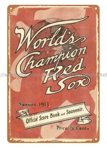 1913 baseball  Scorecard metal tin sign man cave advertising wall