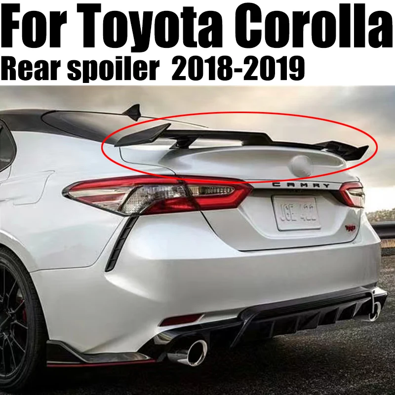 For Toyota Camry corolla poiler High Quality ABS Material Car Rear Wing Primer Color Rear Spoiler TRD style 2018 2019