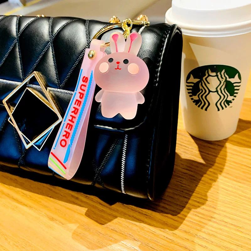 الكرتون كريستال الدب مفتاح سلسلة شفافة Keyfob لطيف الضفدع الحيوان كيرينغ ظهره قلادة زوجين سيارة المفاتيح بالجملة #5