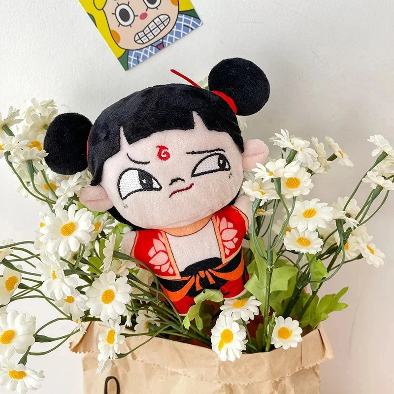 Ne zha 2 pingente de pelúcia filme dos desenhos animados nezha figura de pelúcia plushies chaveiro 13cm várias expressões bonecas brinquedos presentes aniversário