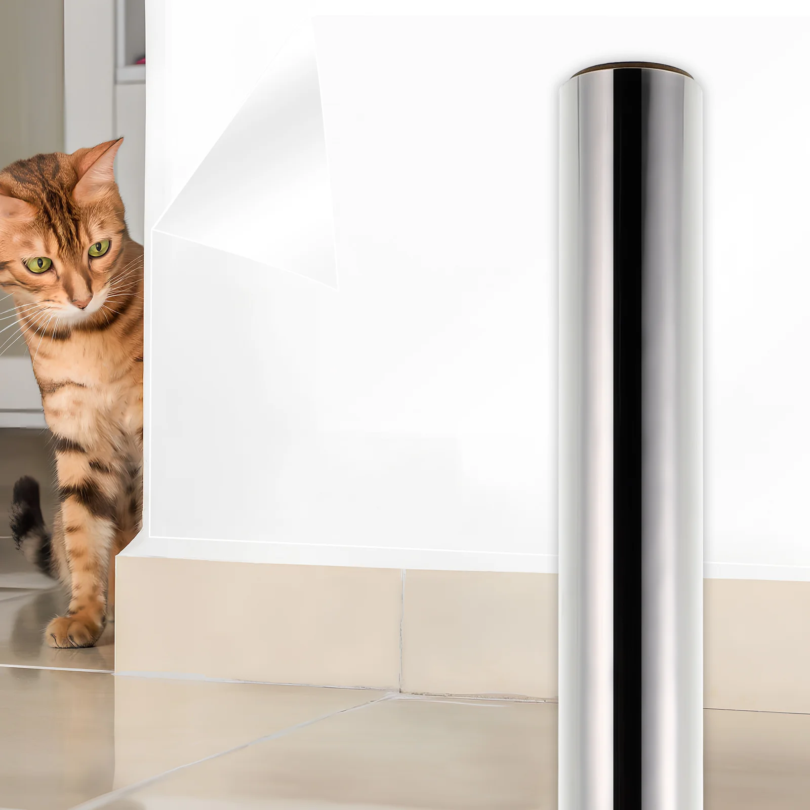 

1 Roll Clear Wall Protector Film 3 Meters Electrostatic Cling For Furniture Scratch Pet Oil Stain Resistance