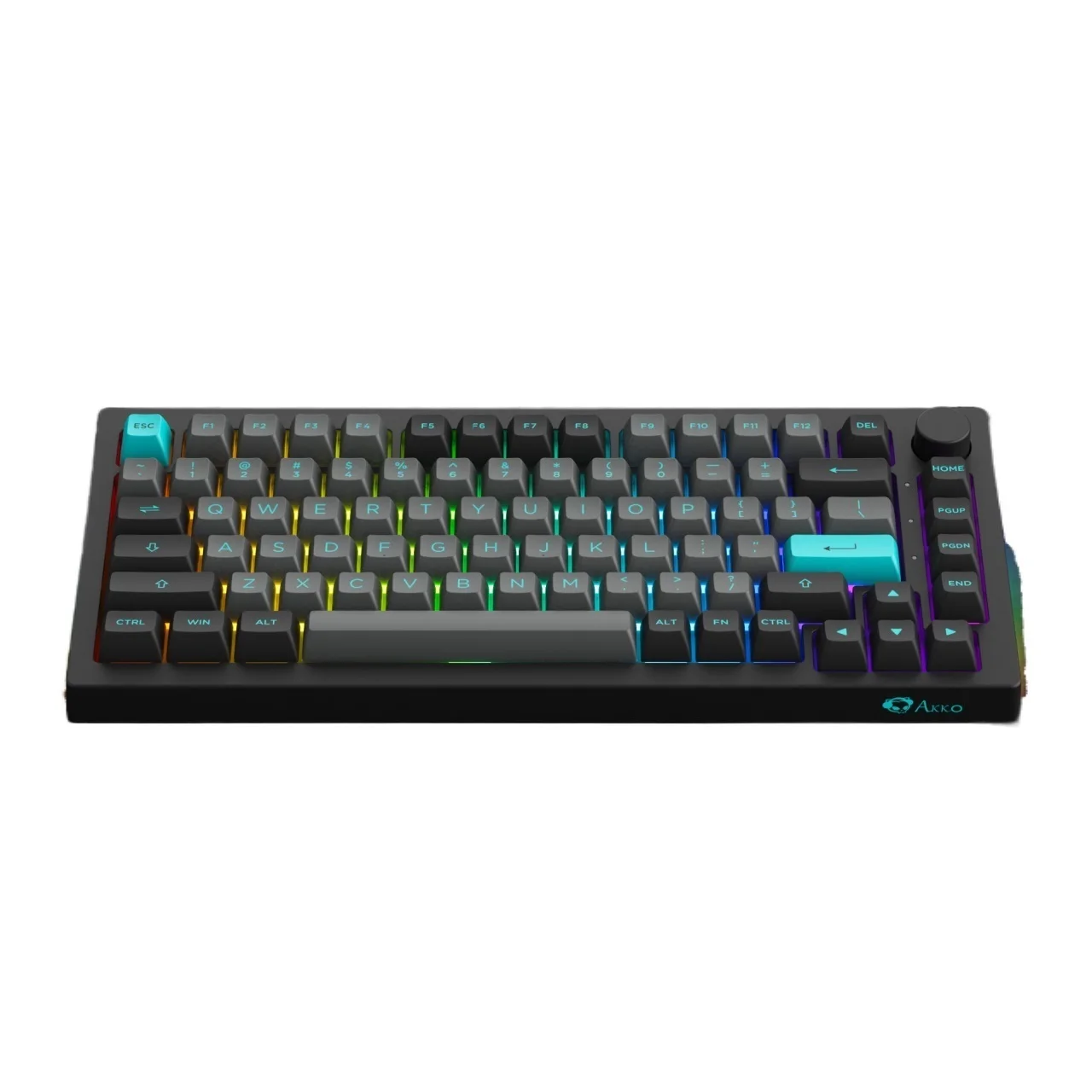 

New 5075B Plus Black&Cyan 75% Hot Swappable Multi-Modes RGB Mechanical Gaming Keyboard 2.4GHz Wireless/USB Type-C/Bluetooth