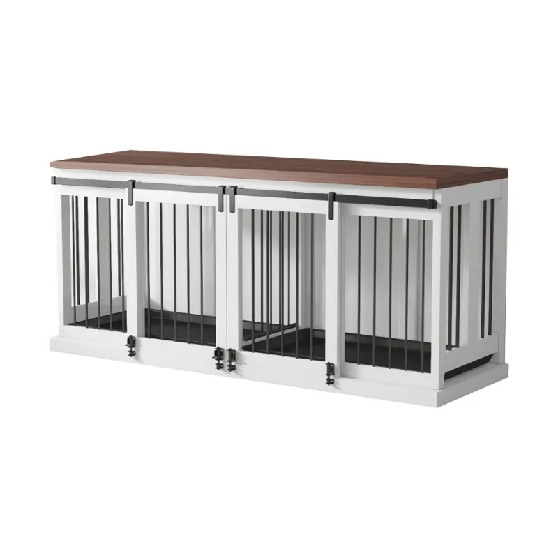 Petplay Large Dog Cage Playpen Exercise Pen for Dogs Portable Dog Kennel with Door Indoor Outdoor Dog Playpen with Tray
