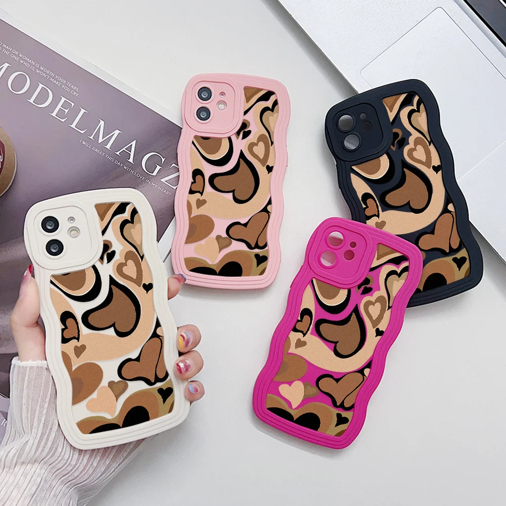 Shockproof  Wave Phone Case For iPhone 11 15 16 Pro Max 12 13 14 XR XS X 7 8 Plus 6S SE  Soft TPU Silicone Cover Funda Bumper