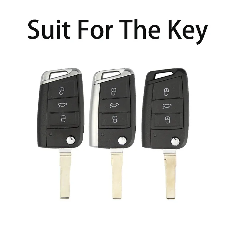 Creative Key Case for VW LAVIDA Car Model Flip for Golf MK7 Polo MK6 Tiguan SEAT Leon Remote Car Key Cover Fob Protect Shell