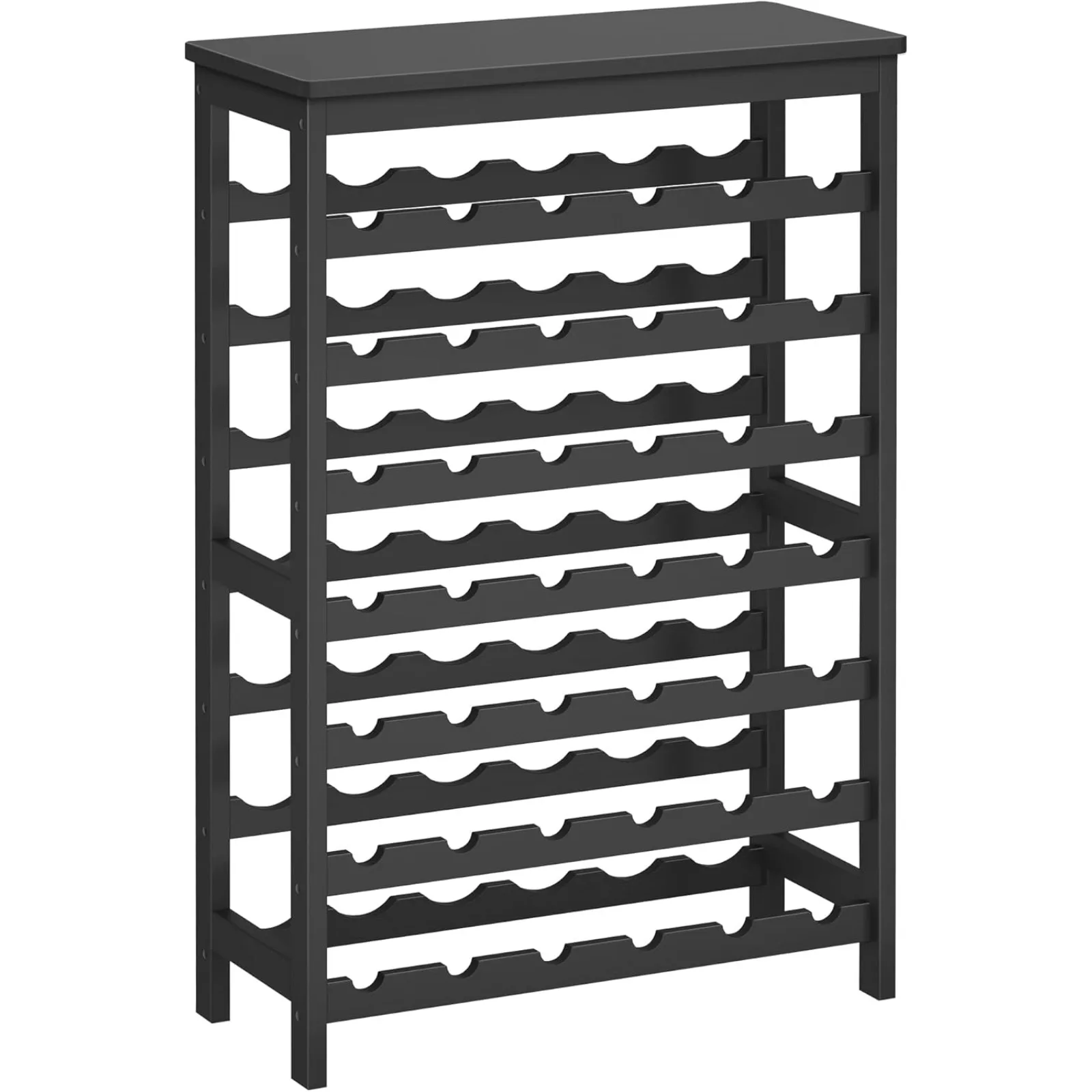 

US 42-Bottle Wine Rack Free Standing Floor, 7-Tier Display Wine Storage Shelves with Table Top, Bamboo Wobble-Free Bottle Holder