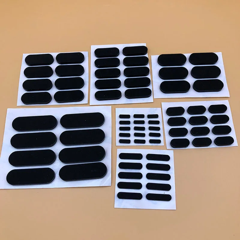 10PCS Silicone Rubber Oval Pad 3M Self Adhesive Shockproof Rubber Feet Pad Anti-Slip Bottom Mat Caps Thick 2mm Length 10-33mm