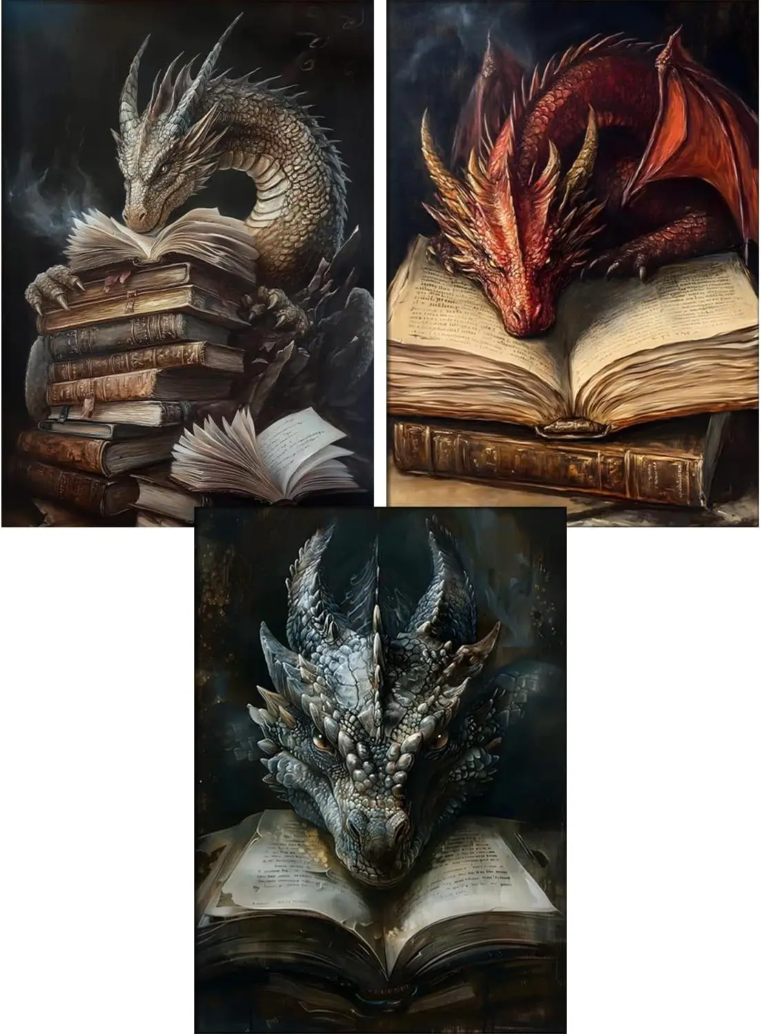 

Наборы для алмазной вышивки GOUOYANA Dragon Diamond для взрослых - 3 шт., Наборы для алмазной вышивки Dragon Diamond с полным заполнением для начинающих, DIY, полностью инкрустированные стразами