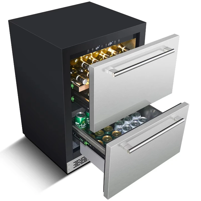 

Premium Double Drawer Mini Display Refrigerator Commercial Freezer Dual Temperature Wine Cooler Display Supermarket
