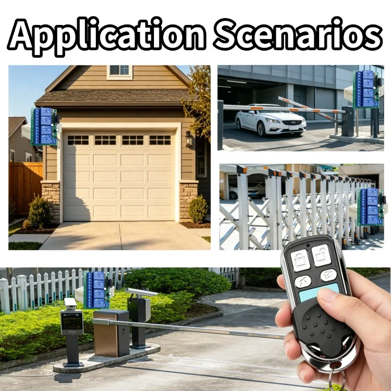 Universal Remote Control 433MHz RF Wireless Switch DC 6V 12V 24V 4Ch Relay Receiver and Transmitter for Lamp Garage Door Motor