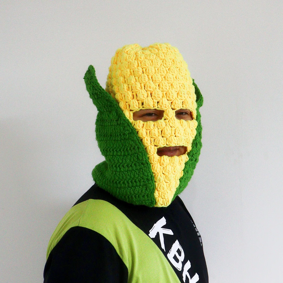 Corn Monster Head Cover, Funny Vegetable Fruit Mask, Hooded Hat, Corn Wool Hat, Warm Knitted Hat for Autumn and Winter