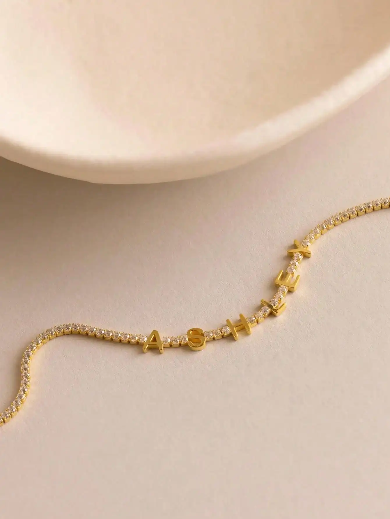 DOREMI Custom Name Tennis Necklace Personalized Smooth Letter Chain Elegant Daily Unique Gift Necklace - view 4