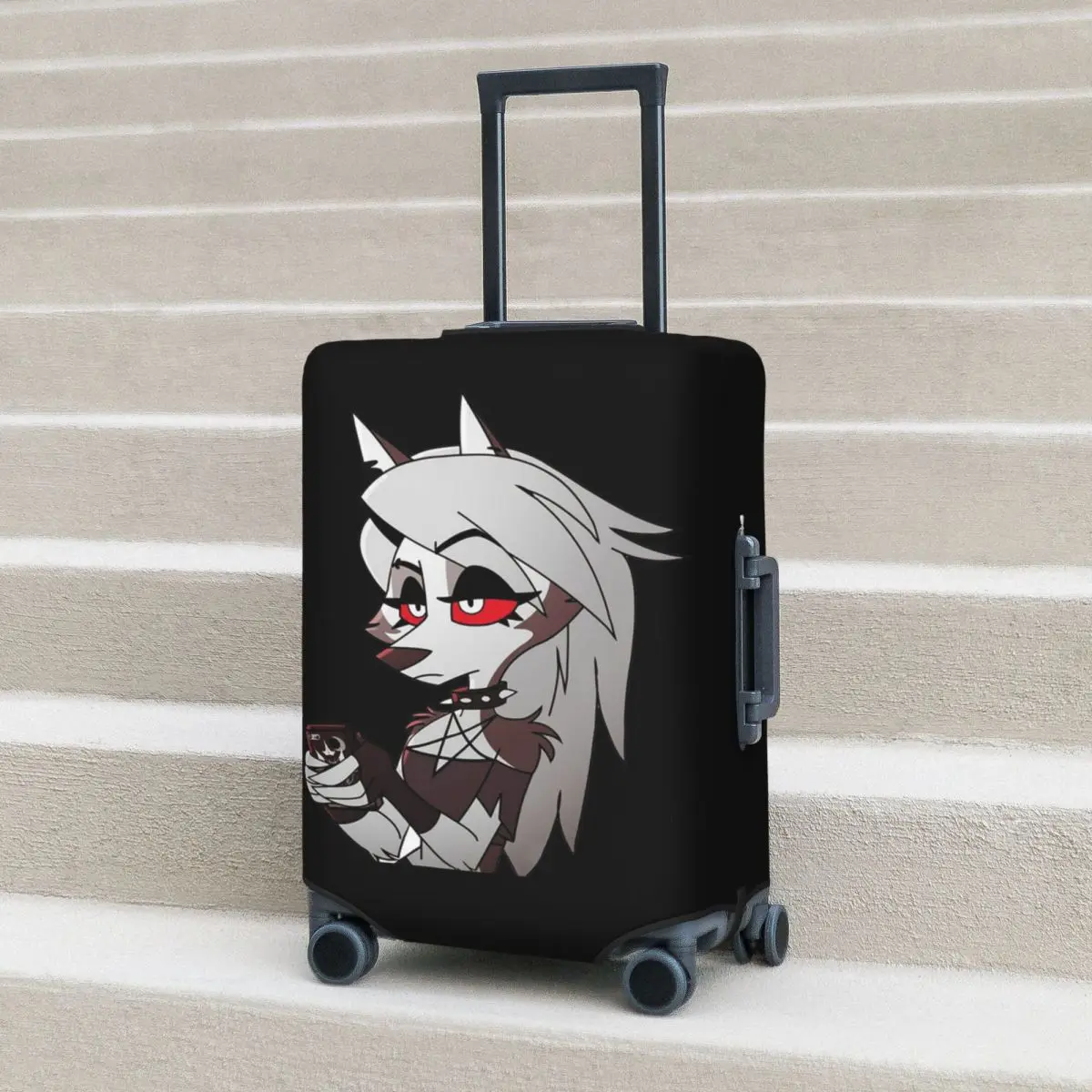 

Helluva Boss Loona Suitcase Cover Protection Elastic Travel Luggage Protector Covers for 18-32 Inch
