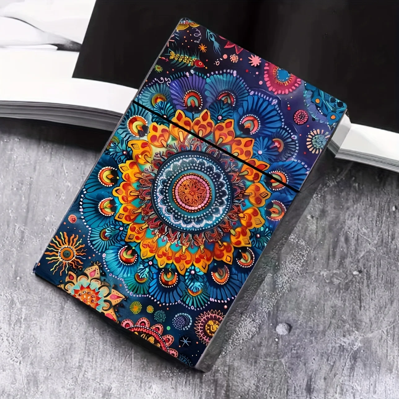 Mandala Pattern Plastic Cigarette Case - 84mm Size, Creative Lady Painted Cigarette Case