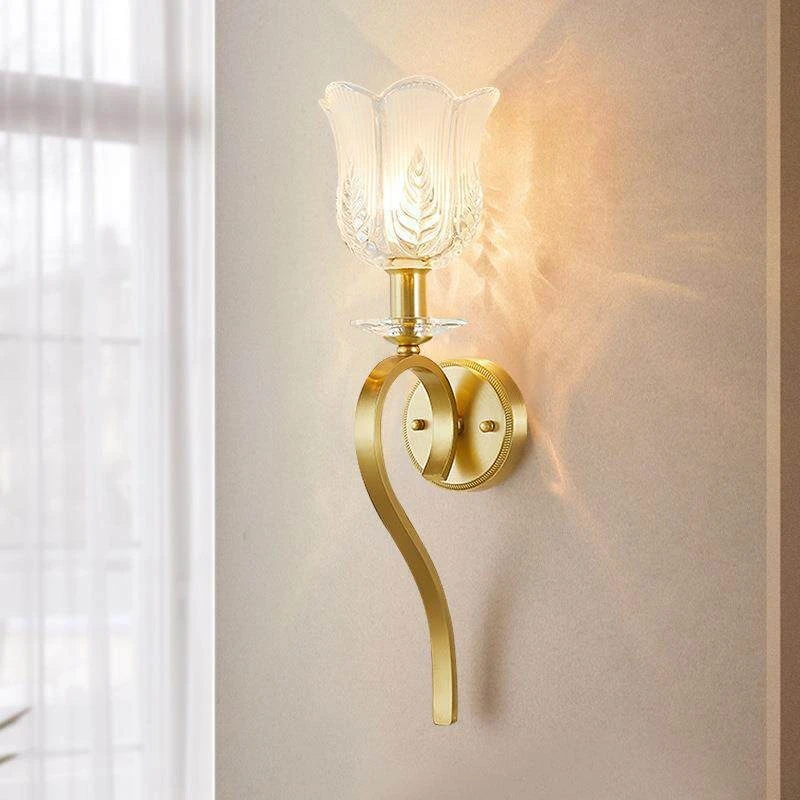 Advanced Glass Petal Shaped Wall Lamp Bedside Master Bedroom Affordabl Luxury Cozy Modern Personality Staircase Lighting Fixture