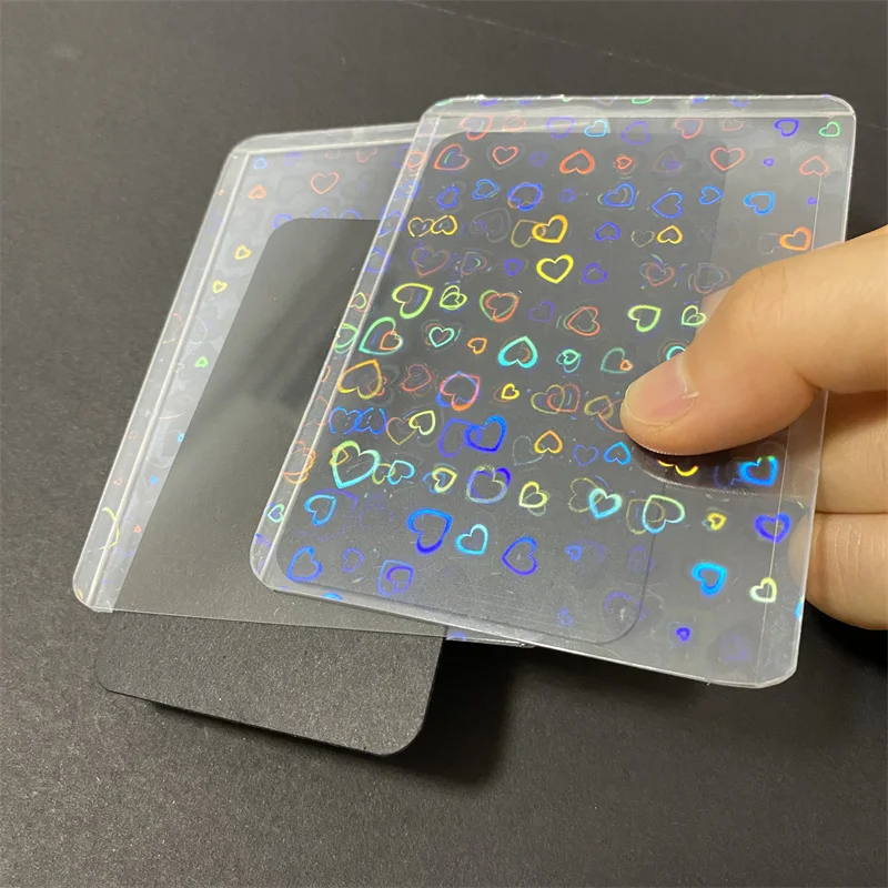 5Pcs/lot Laser Pattern Transparent PVC Toploader Hard Card Sleeve For Board Game Cards Photo Protector Trading Shield Cover