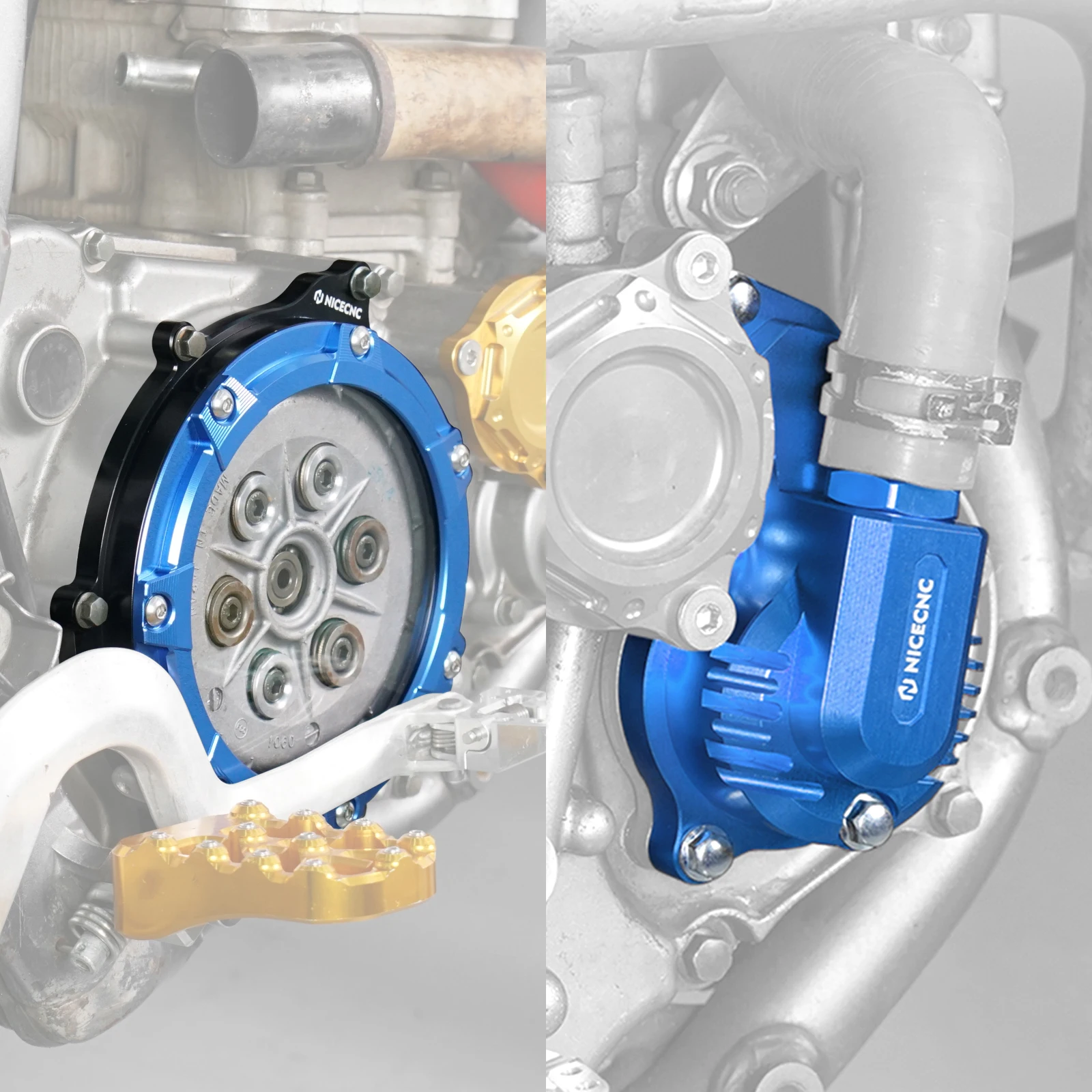 NICECNC Clear Clutch Cover & Water Pump Cover For Suzuki DRZ400E DRZ400S DRZ400SM DRZ400 E S SM DRZ 400E 400S 400SM 2000-2024