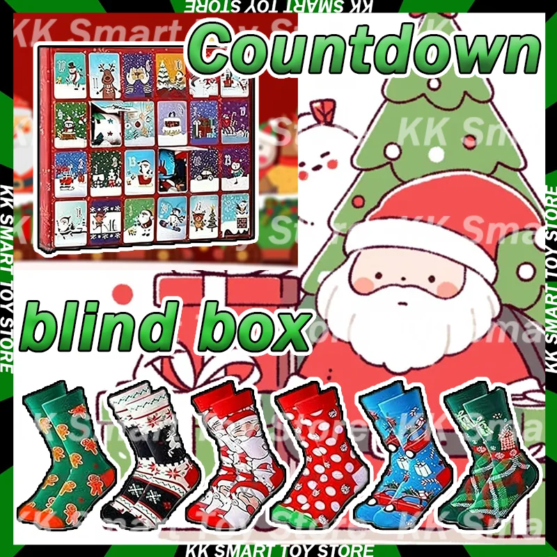

New Christmas Advent Calendar Socks Blind Box Christmas Eve Autumn Winter Mid-Calf Socks Advent Calendar Gifts Toys